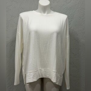 Lucky Brand Crewneck Sweater XXL White Oversized Pullover Casual Soft Top